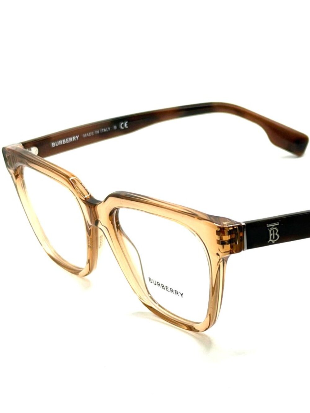 NEW BURBERRY B 2324 3897 TRANSPARENT LIGHT BROWN UNISEX EYEGLASSES 50MM 17 140